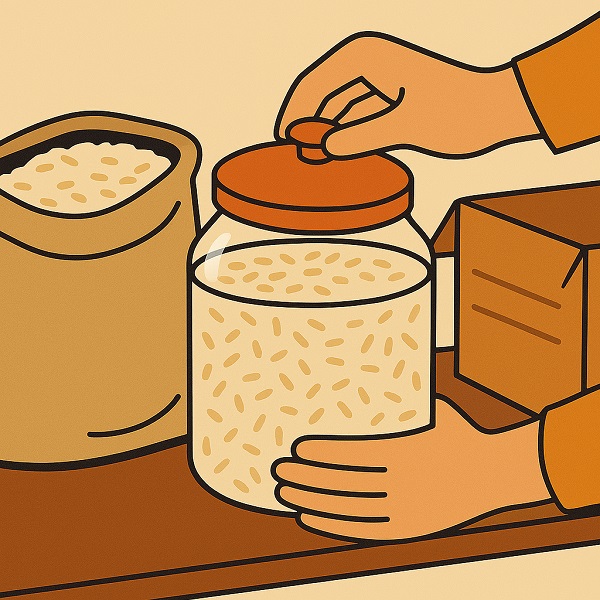 نگه داری برنج هاشمی در انبار